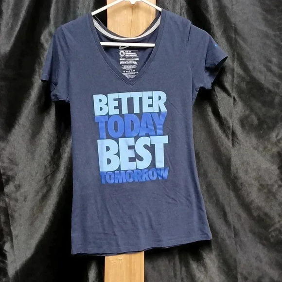 Nike Women's Navy Blue Tee - Better Today Best Tomorrow - Picture 1 of 6